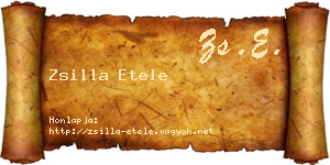 Zsilla Etele névjegykártya